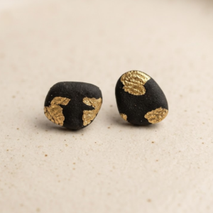 Obsidian Pebble Studs