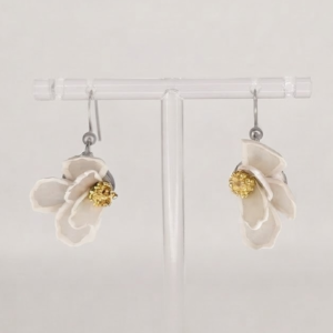 Ivory Poppy Drop Earrings