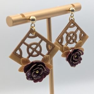 Burgundy Rose Lattice Drops