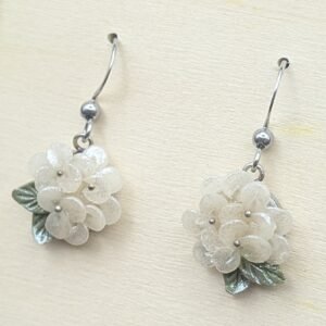 Ivory Floral Cluster Drop Earrings