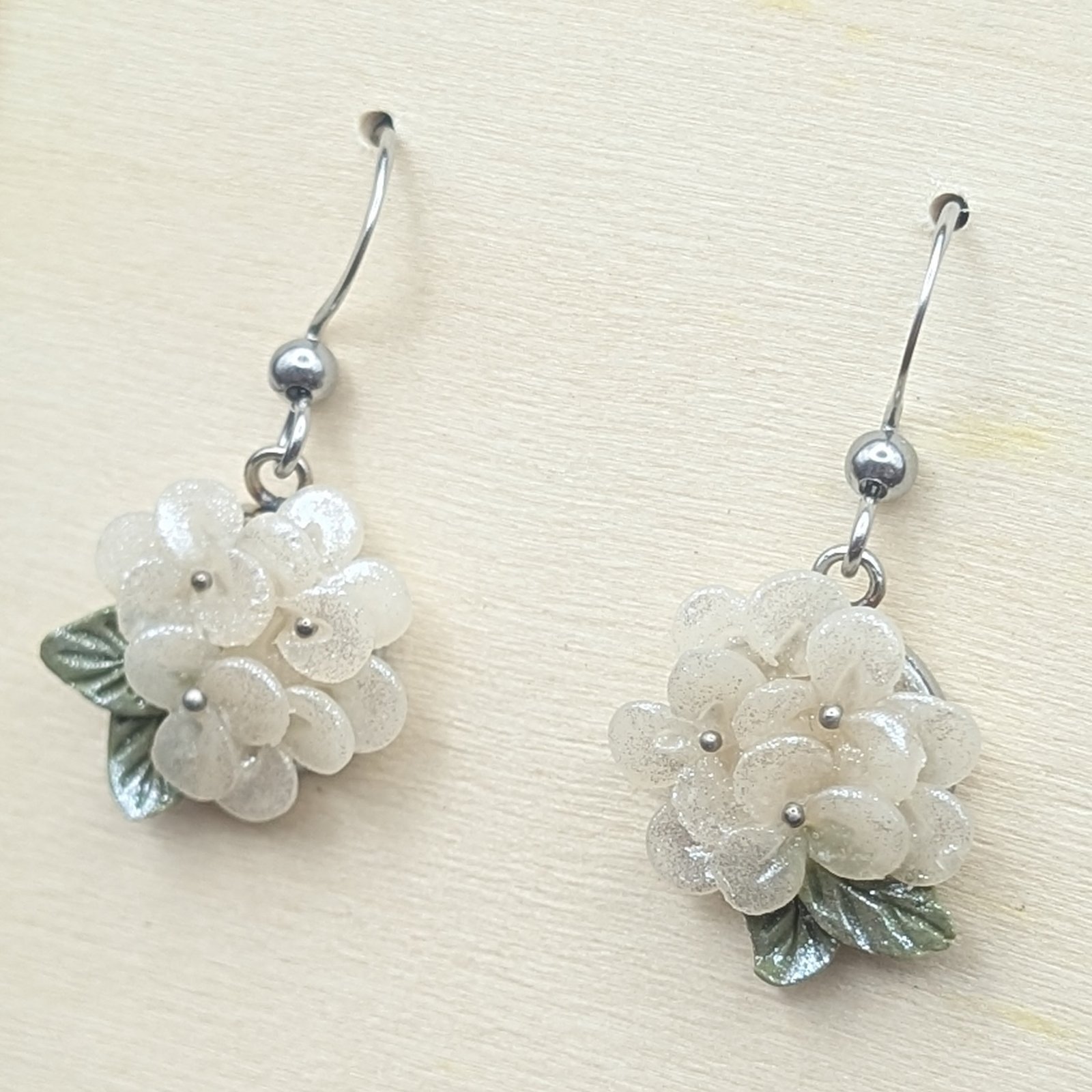 Ivory Floral Cluster Drop Earrings